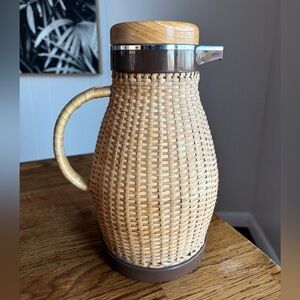 Vintage Corning Designs Wicker Thermos Carafe